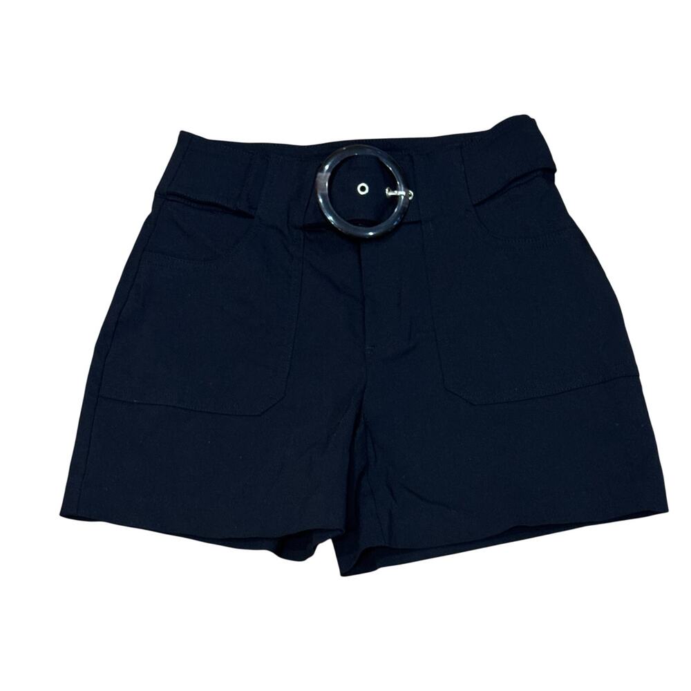 INC International Concepts Black Belted Shorts Womens 0 XS High Rise Classic